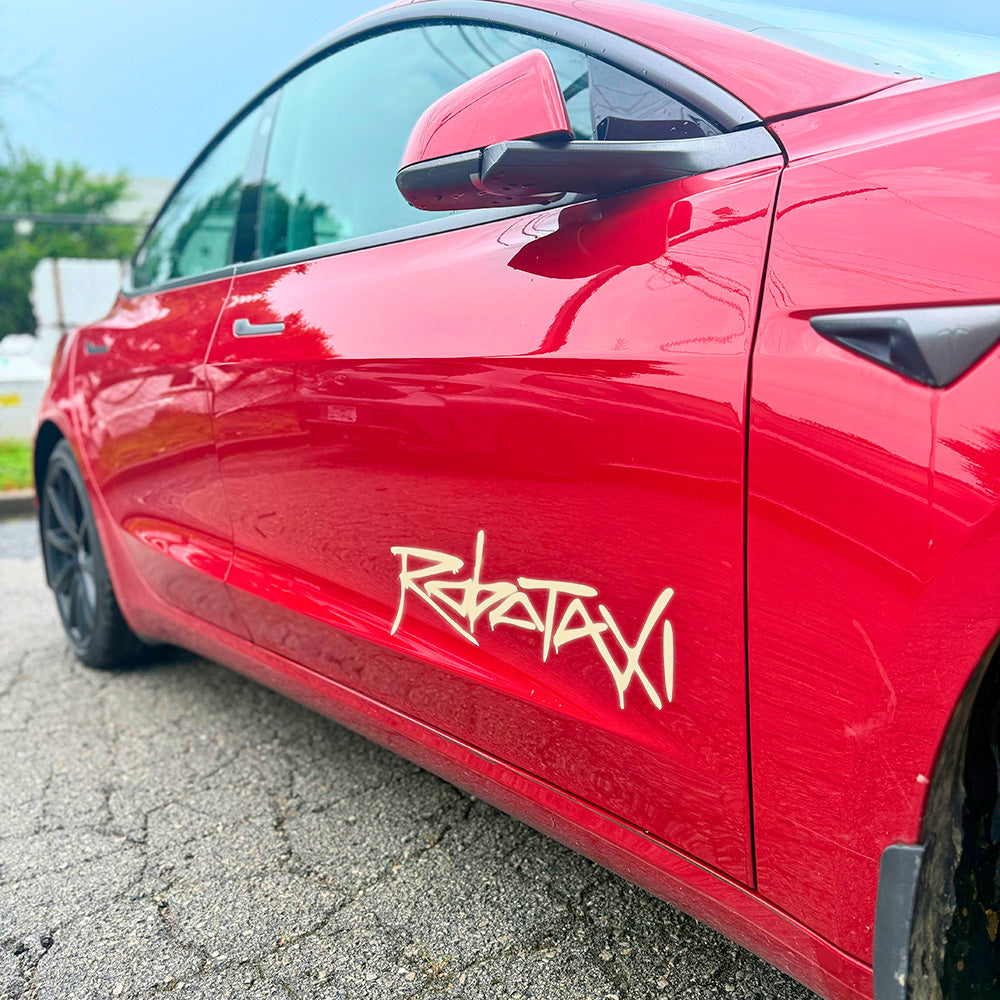 Robotaxi Sticker | Sand Gold