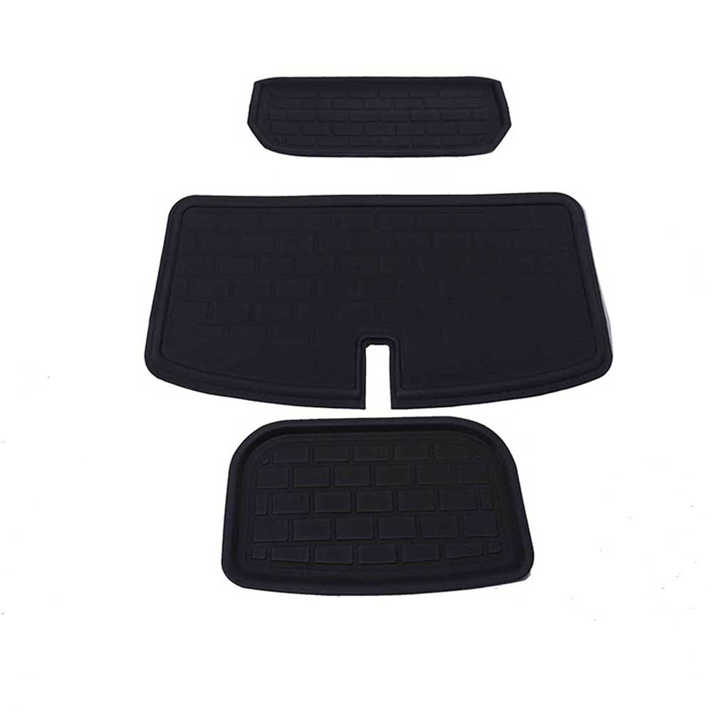 Trunk and Frunk Mats for Model Y 7-Seater - Top to Bottom: Frunk, Trunk, Trunk Bed