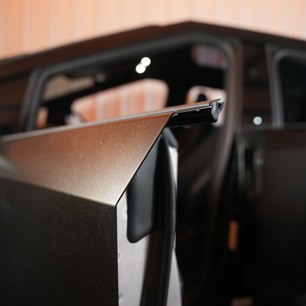 DIY Color Vinyl Wrap for Cybertruck wraps over all edges. | 3M Satin Gold Dust Black