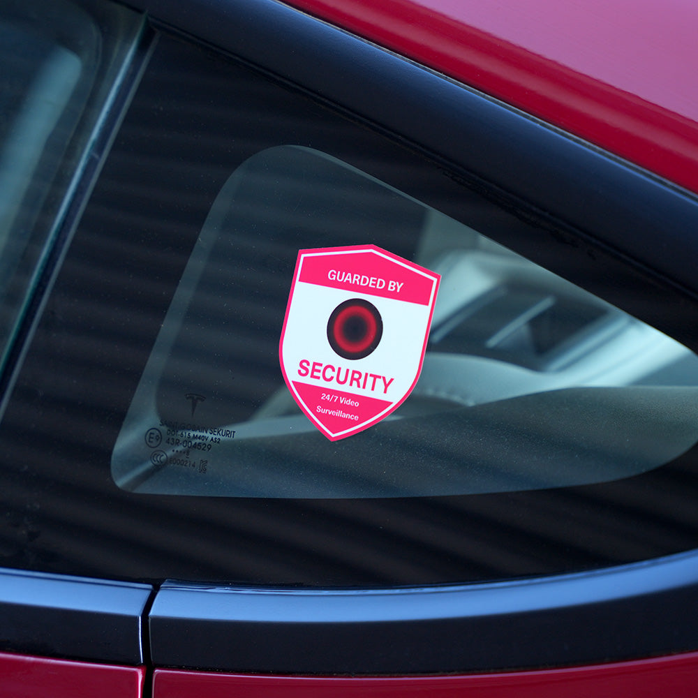 Sentry Mode Surveillance Sticker Set | White Background