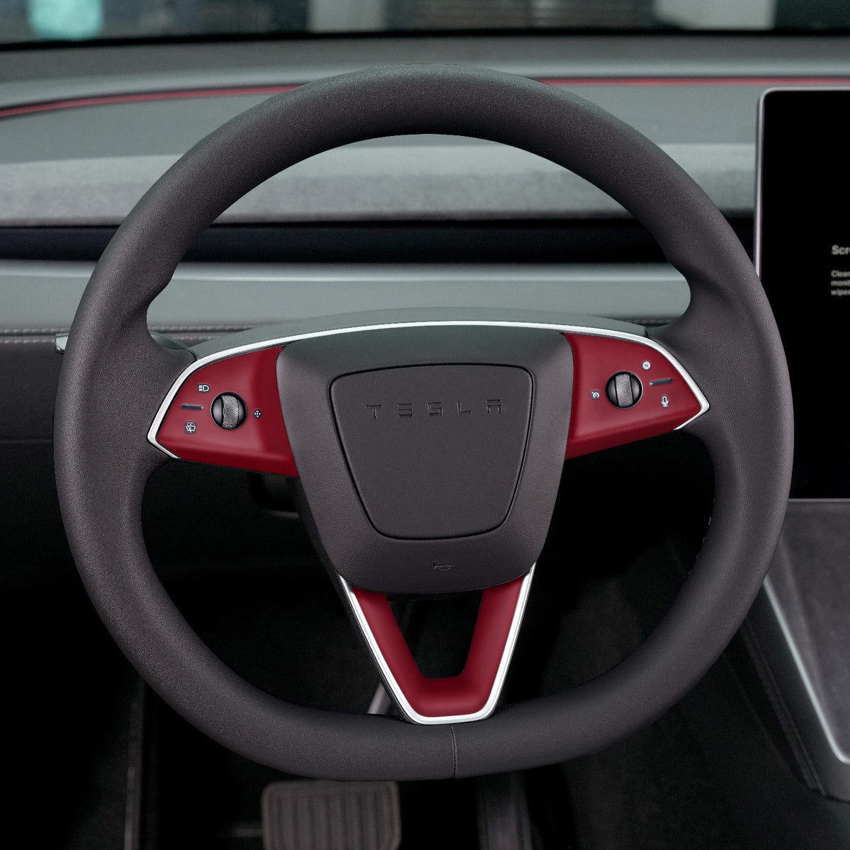 Steering Wheel Wrap for Model Y Juniper Refresh | Satin Red
