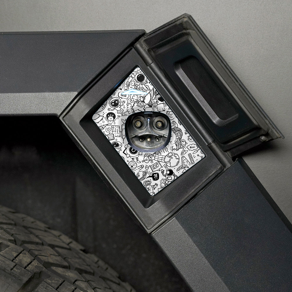 Charge Port Wrap for Cybertruck | Doodles