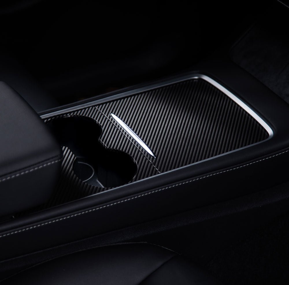 Center Console Wrap (Gen. 1 & 2 Available) for Model 3 / Y -TB-3Y-CC2.0-BLKCF- TESBROS