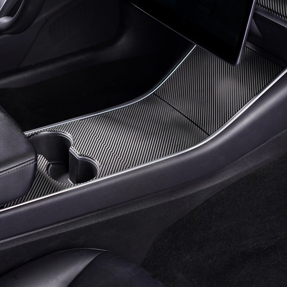Center Console Wrap (Gen. 1 & 2 Available) for Model 3 / Y -TB-3Y-CC1.0-BLKCF- TESBROS