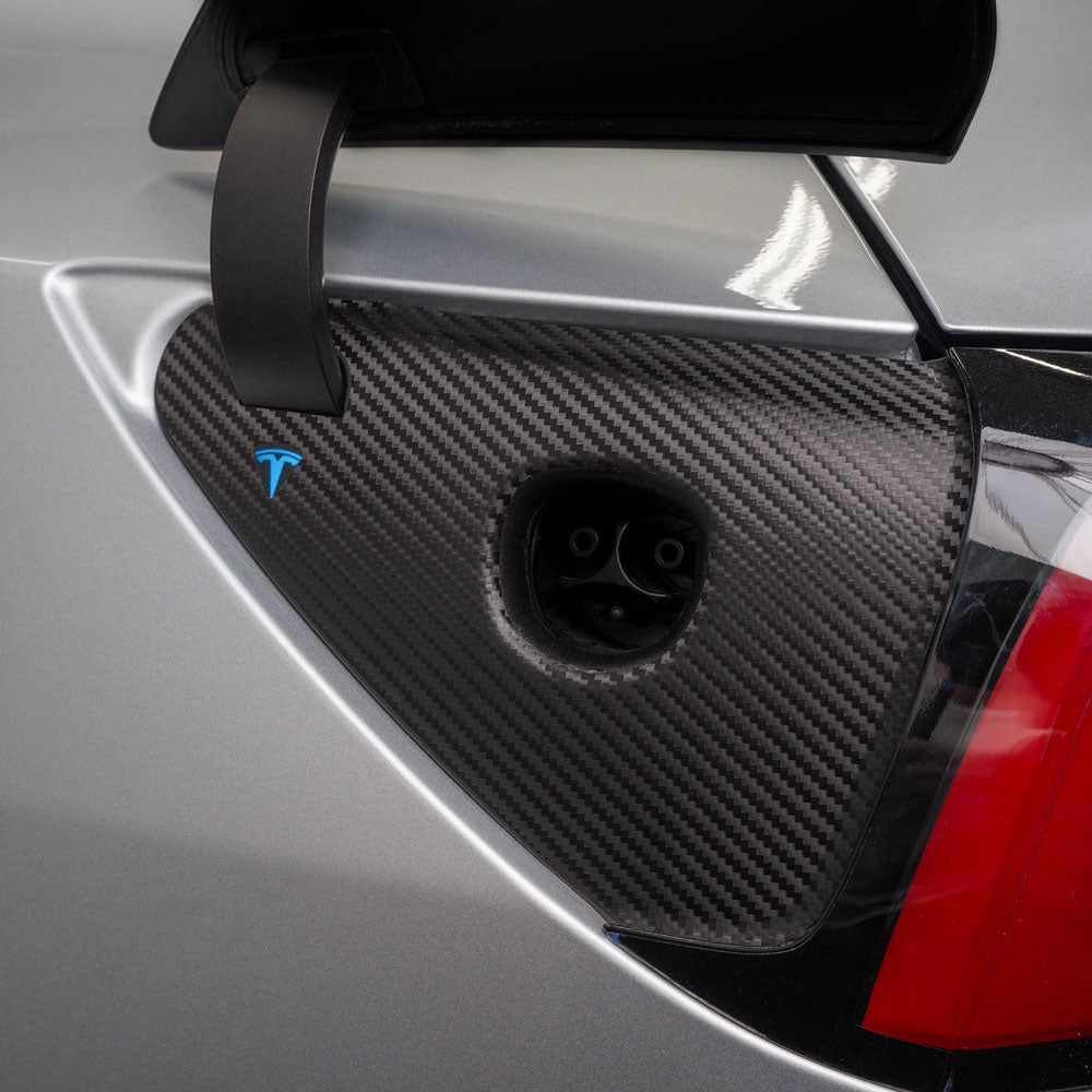 Charge Port Wrap for Model 3/Y -TB-3Y-CP-BLKCF- TESBROS