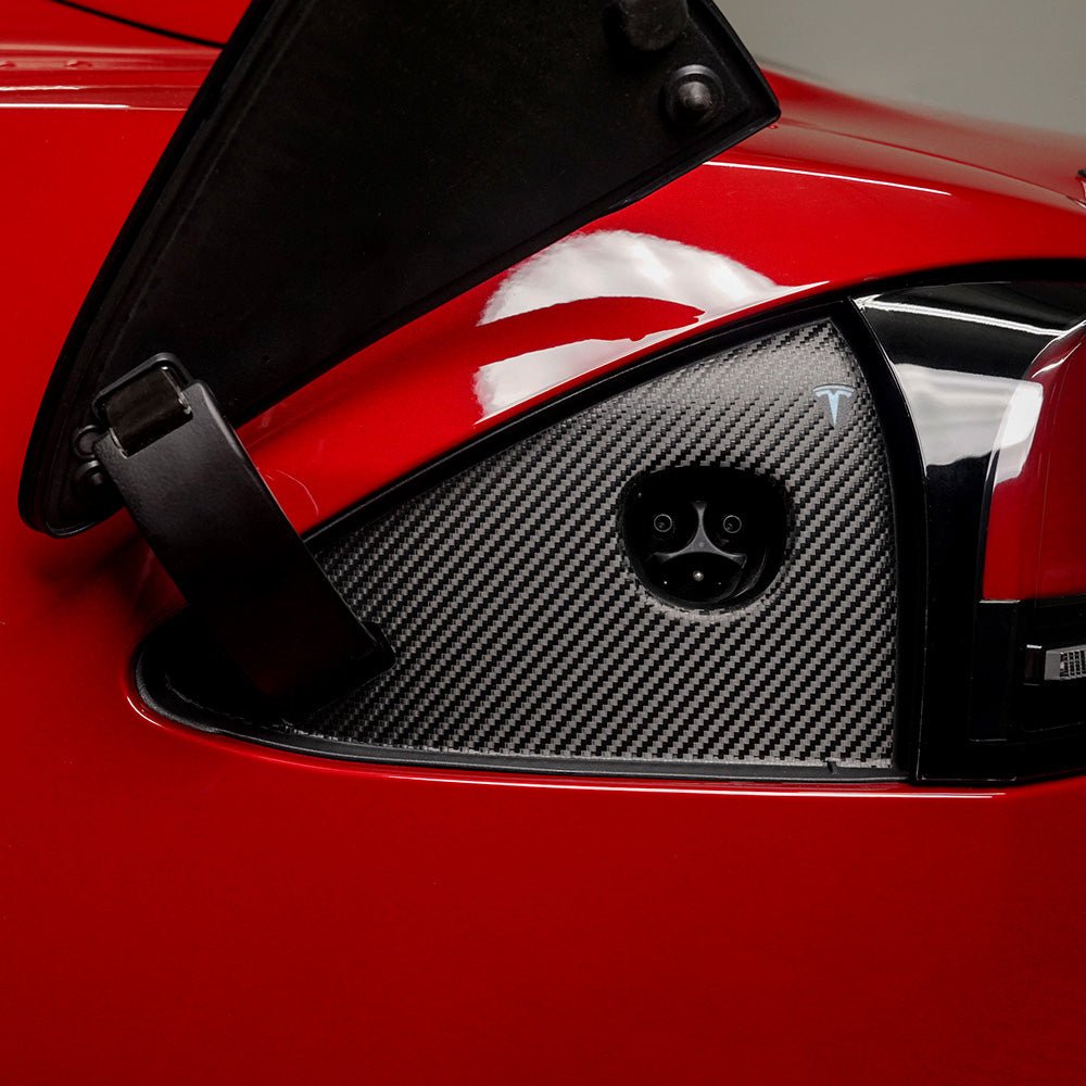 Charge Port Wrap for Model S -TB-S-CP-BLKCF- TESBROS