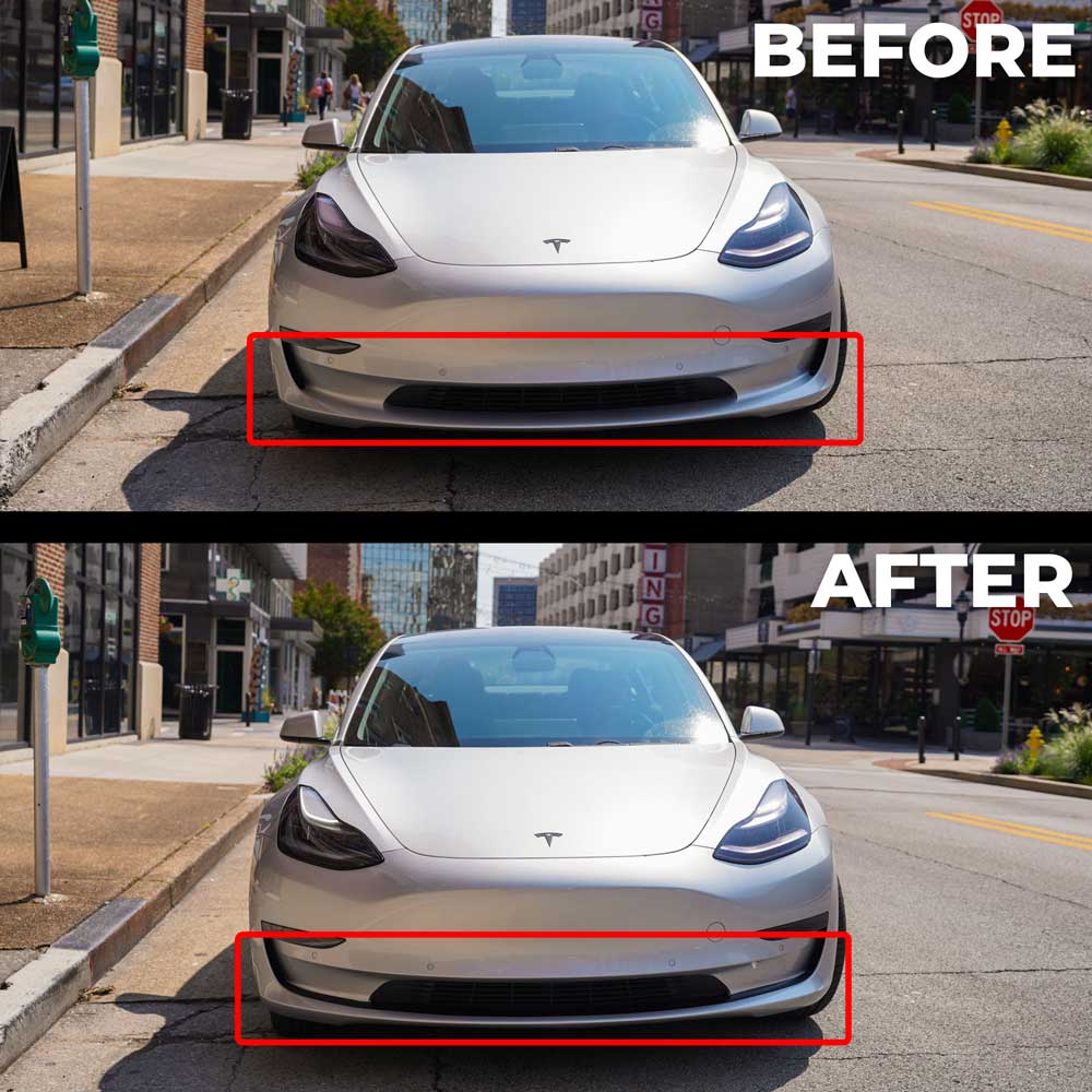 Front Bumper - Lip Liner for Model 3 -TB-3-FRT-LNR-STNBLK- TESBROS