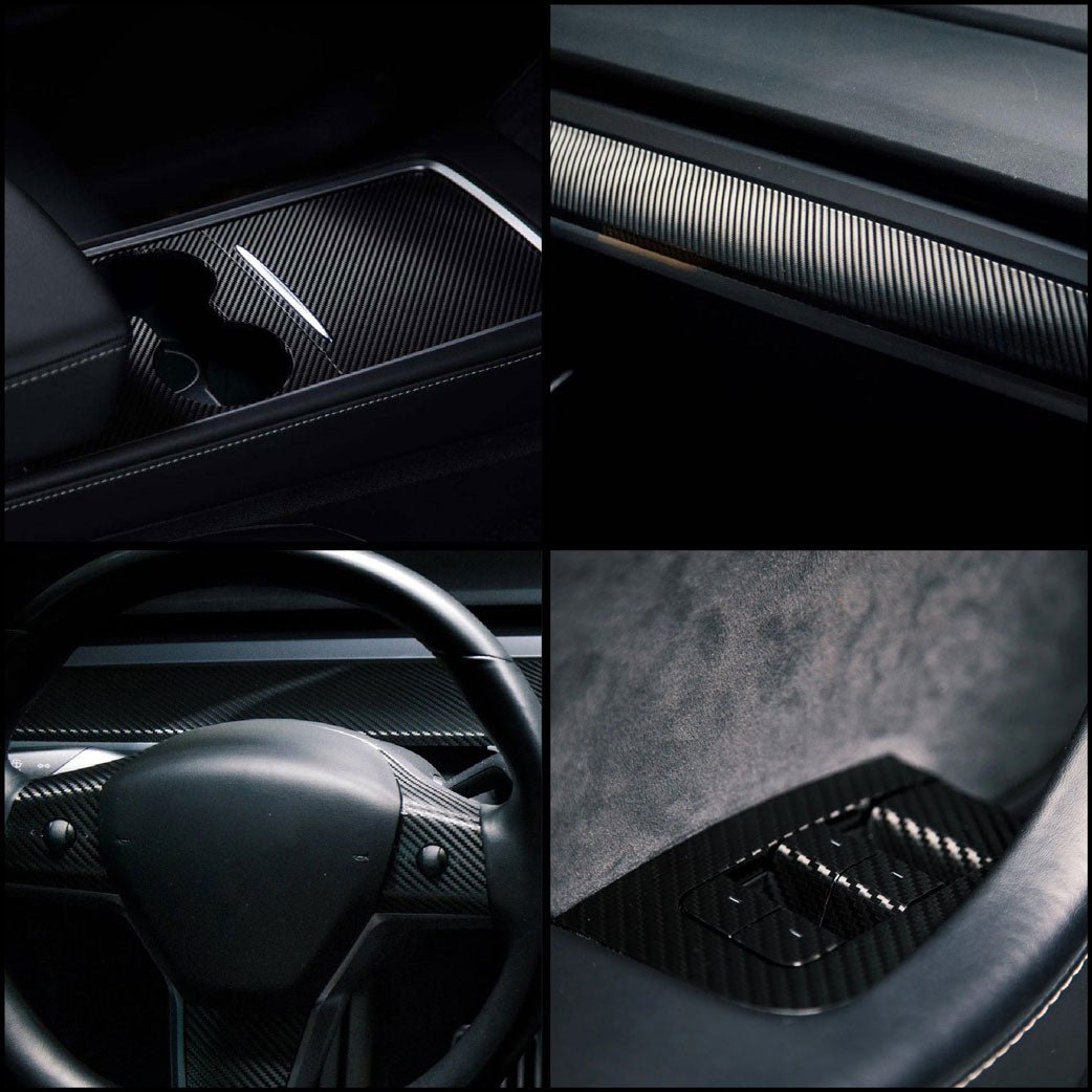 Interior Bundle Wrap for Model 3/Y -TB-3Y-BNDL-INT-2.0-BLKCF- TESBROS