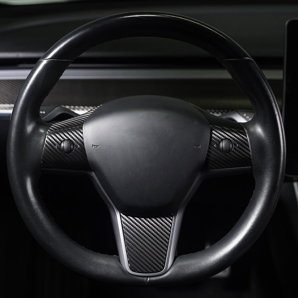 Steering Wheel Wrap for Model 3 / Y -TB-3Y-SW-BLKCF- TESBROS